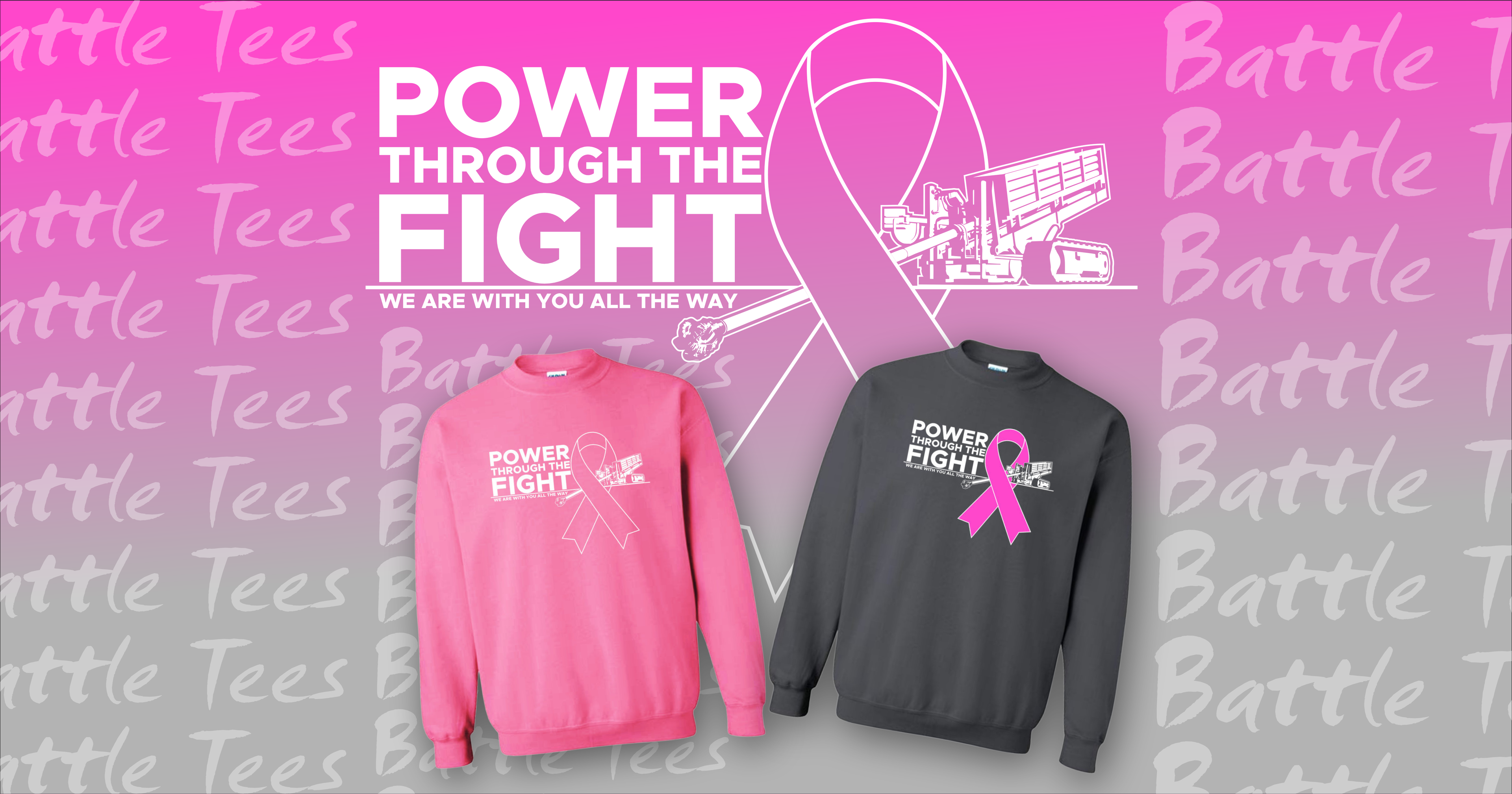 POWER THROUGH THE FIGHT - BREAST CANCER
