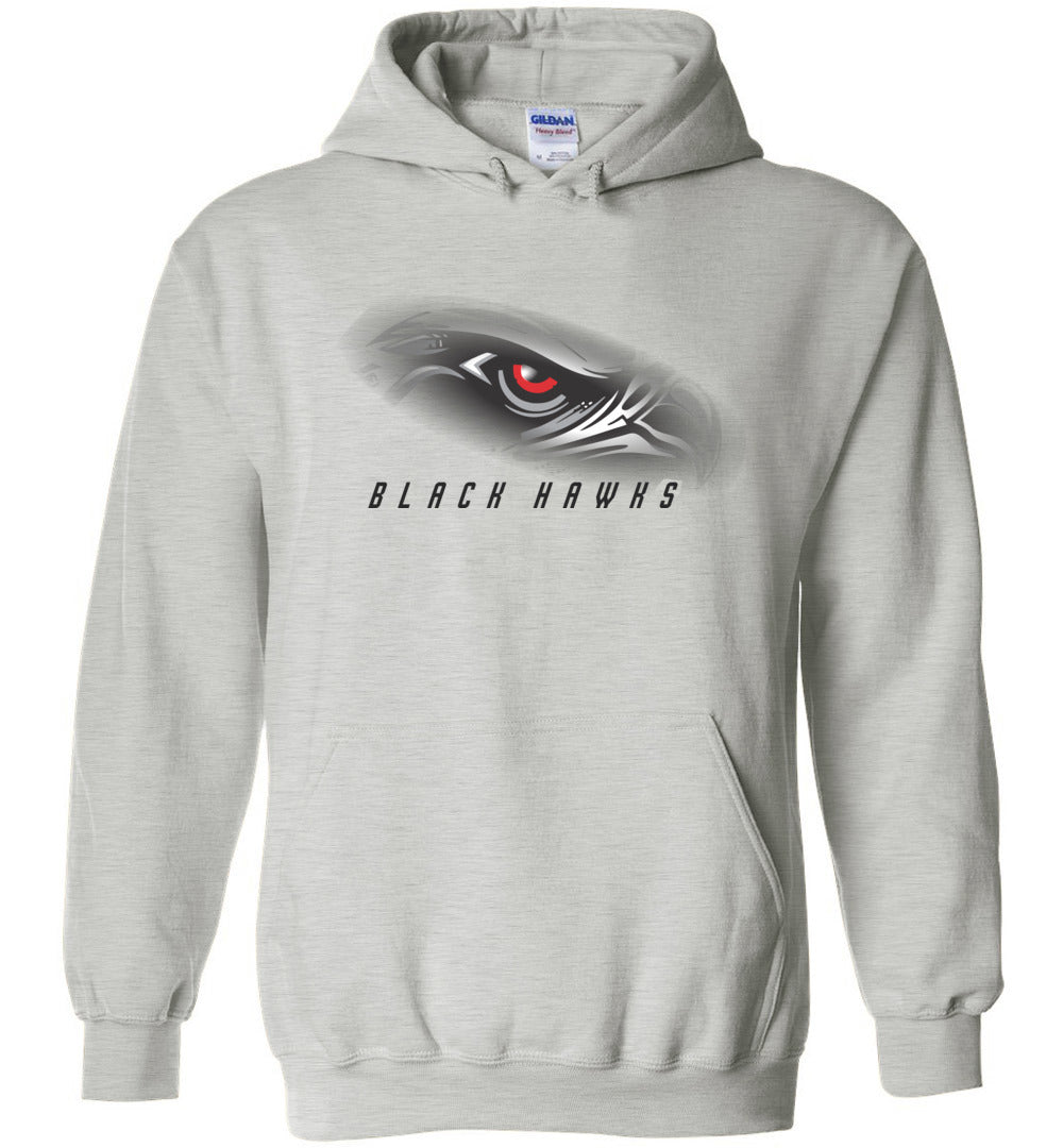 BLACK HAWKS! - Type 1 Heavy Blend Hoodie, Modern Sports Logo