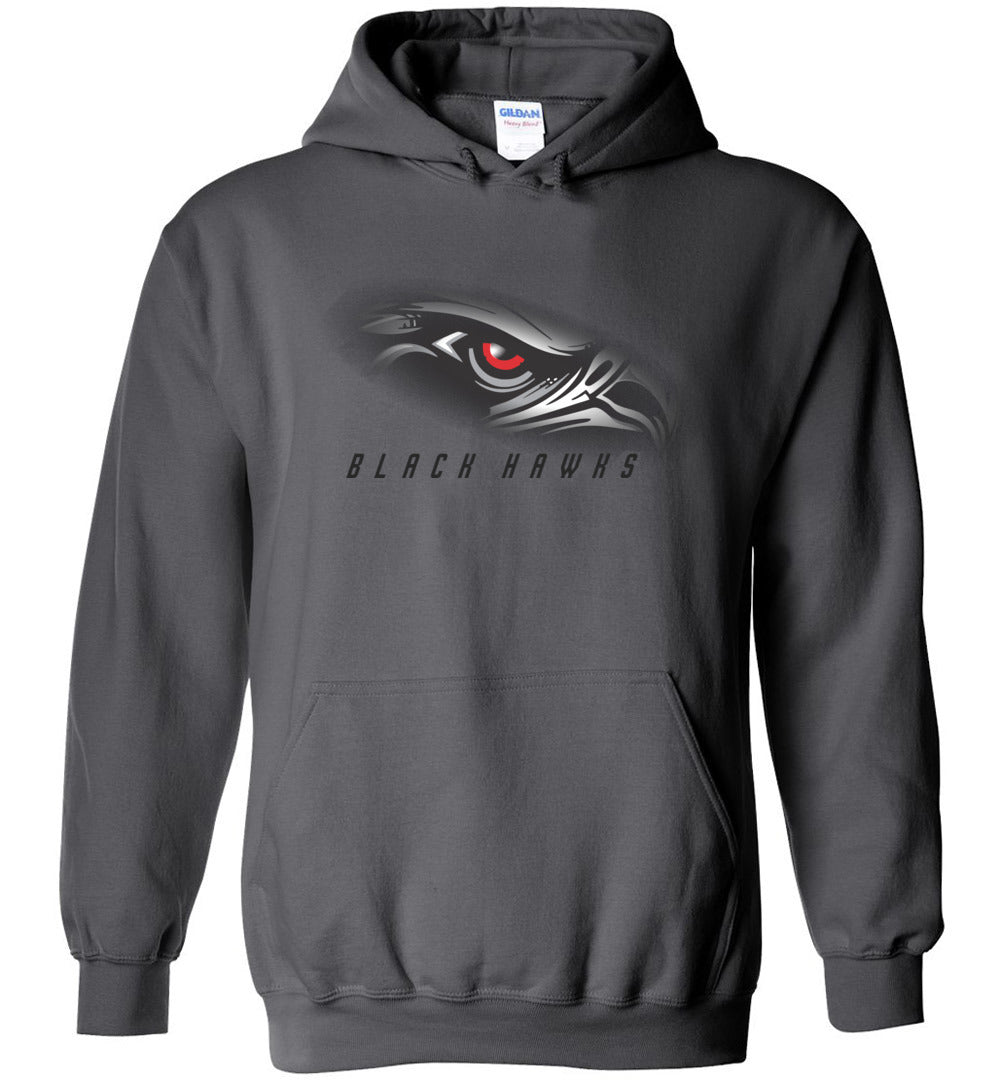 BLACK HAWKS! - Type 1 Heavy Blend Hoodie, Modern Sports Logo