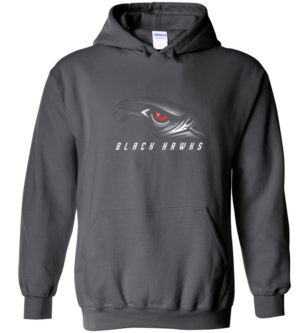 BLACK HAWKS! - Type 1 Heavy Blend Hoodie, Modern Sports Logo