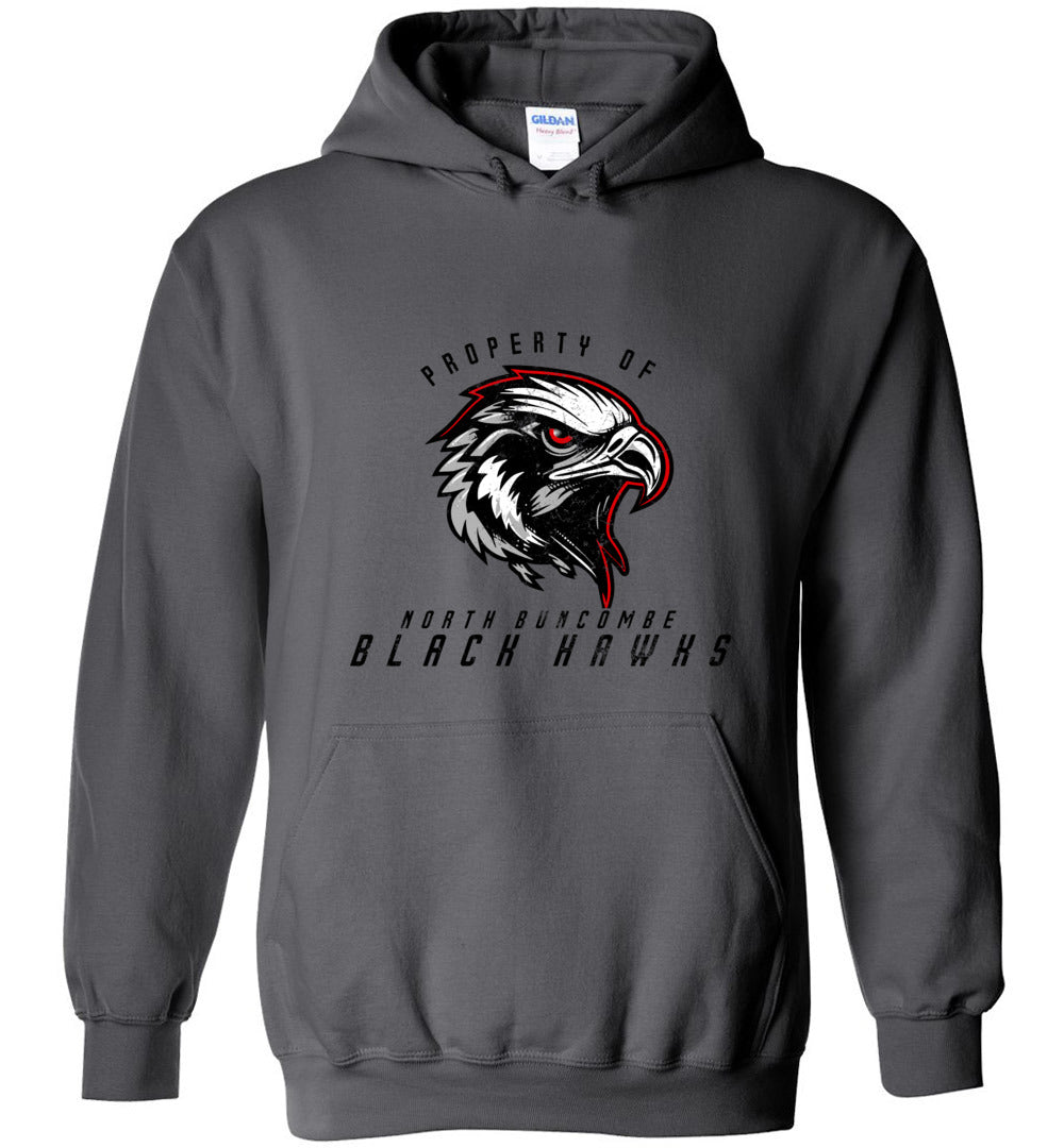 BLACK HAWKS! - Type 8 Heavy Blend Hoodie, Modern Sports Logo