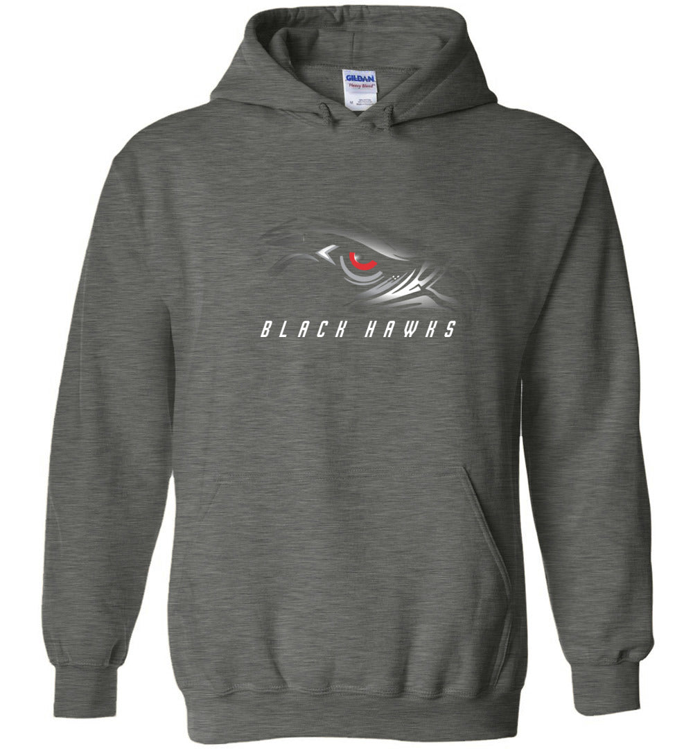 BLACK HAWKS! - Type 1 Heavy Blend Hoodie, Modern Sports Logo
