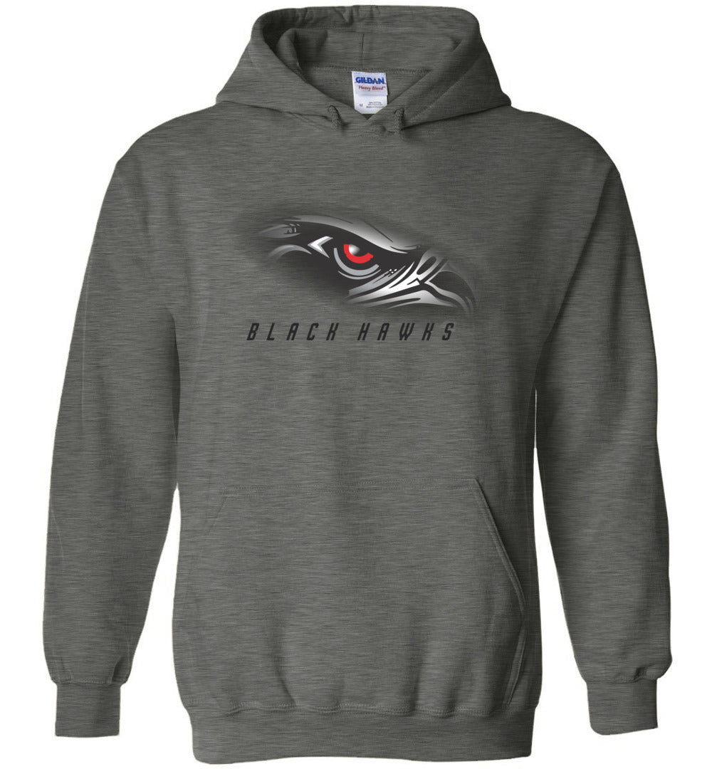 BLACK HAWKS! - Type 1 Heavy Blend Hoodie, Modern Sports Logo