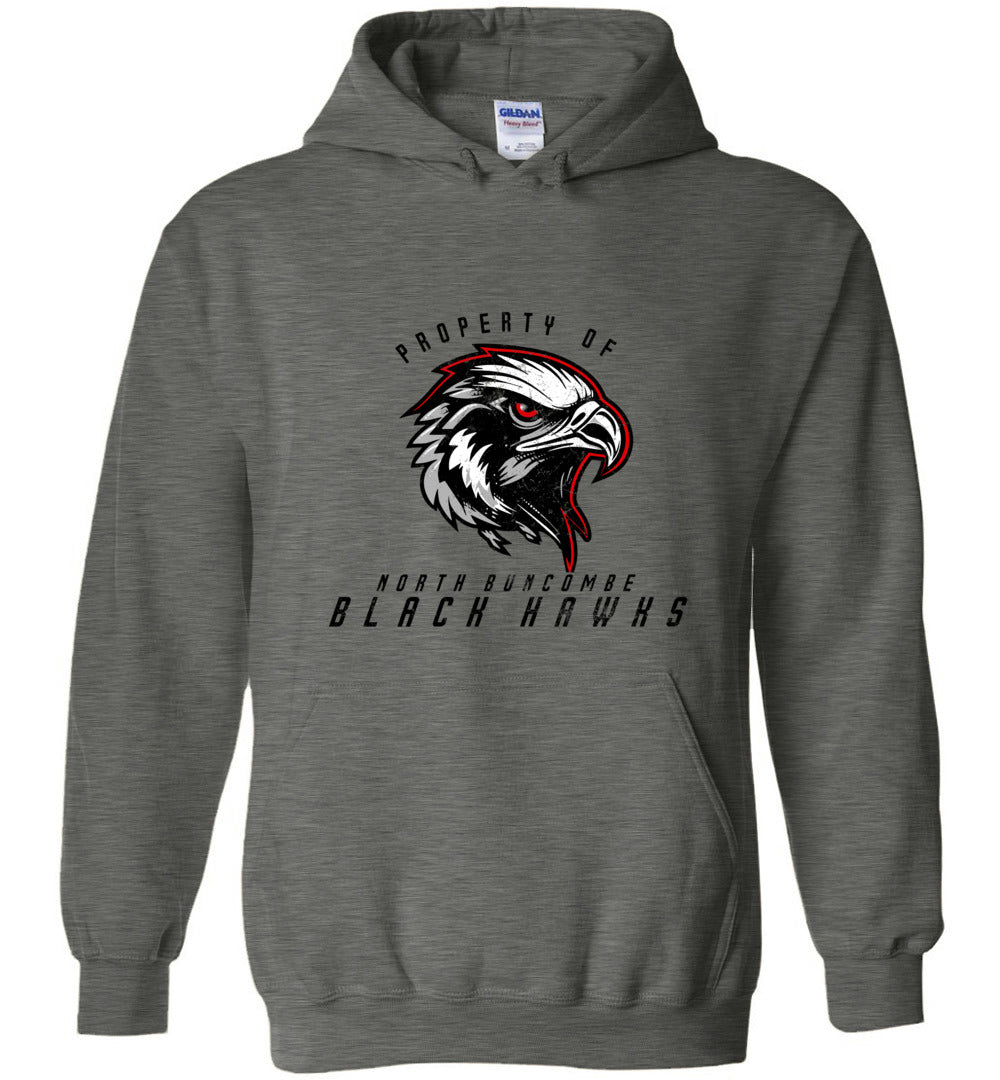 BLACK HAWKS! - Type 8 Heavy Blend Hoodie, Modern Sports Logo