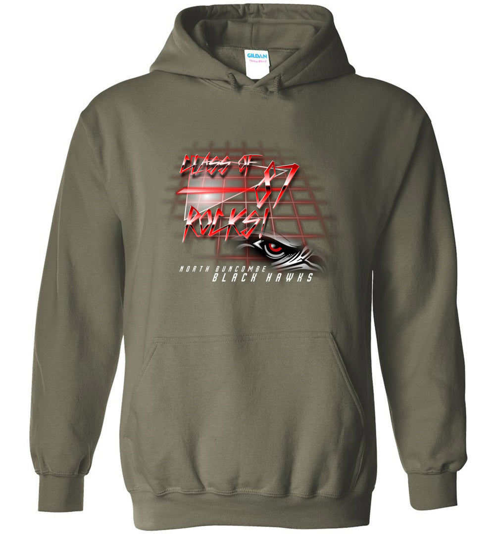 BLACK HAWKS! - Vintage 1987 Reunion Gear - Concept 001 Heavy Blend Hoodie, Modern Sports Logo