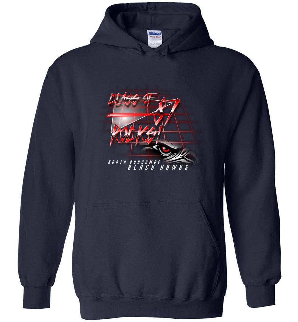 BLACK HAWKS! - Vintage 1987 Reunion Gear - Concept 001 Heavy Blend Hoodie, Modern Sports Logo