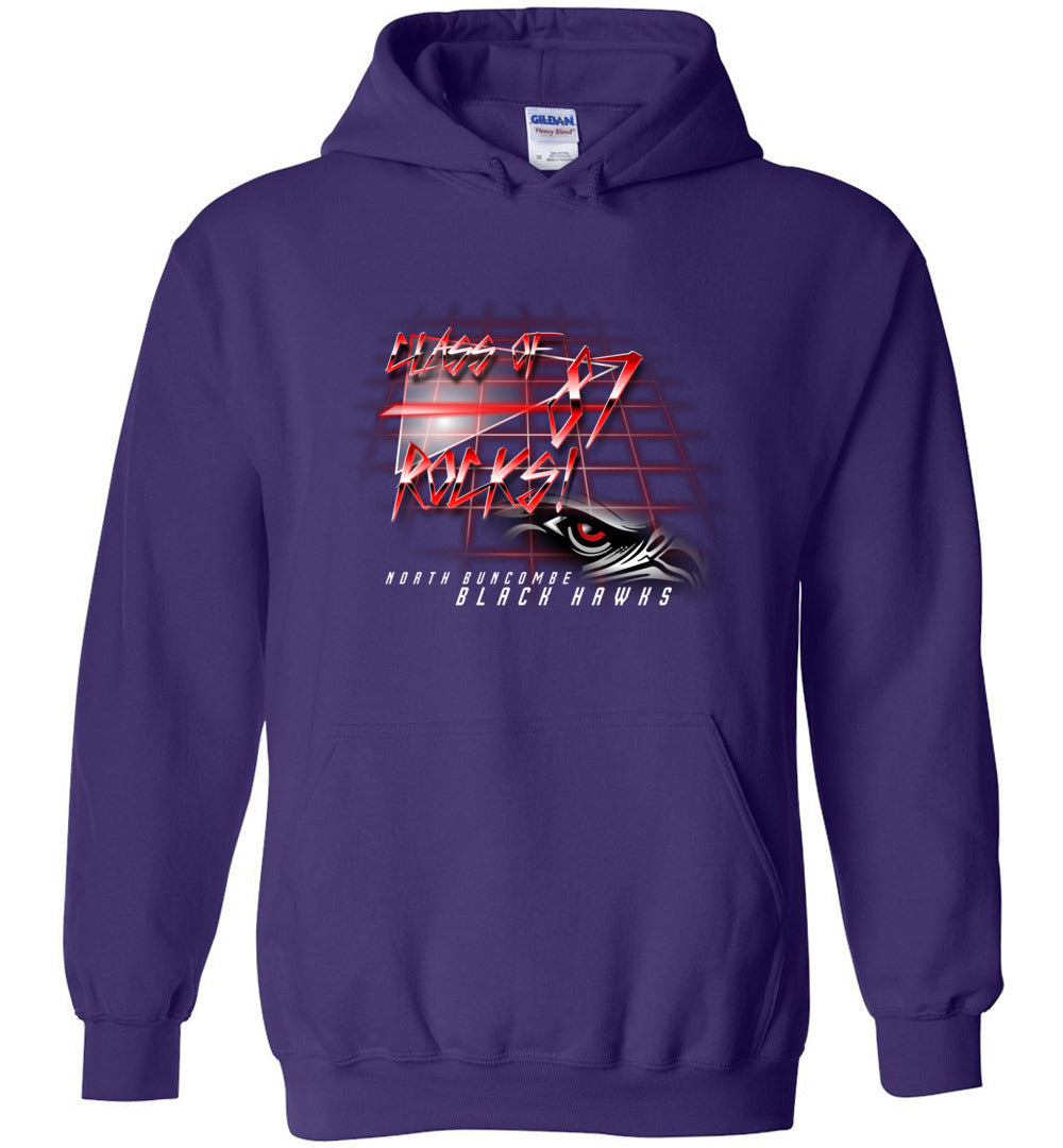 BLACK HAWKS! - Vintage 1987 Reunion Gear - Concept 001 Heavy Blend Hoodie, Modern Sports Logo