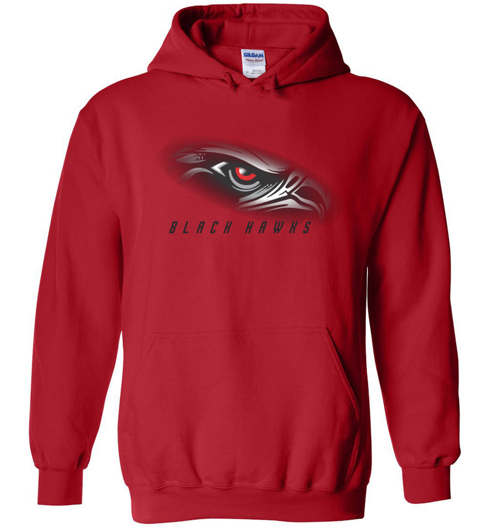 BLACK HAWKS! - Type 1 Heavy Blend Hoodie, Modern Sports Logo