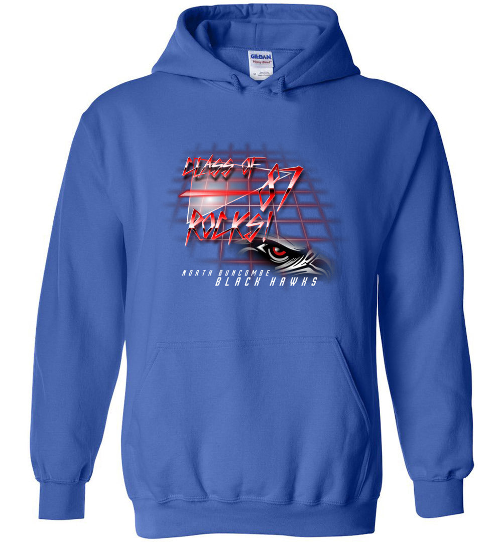 BLACK HAWKS! - Vintage 1987 Reunion Gear - Concept 001 Heavy Blend Hoodie, Modern Sports Logo