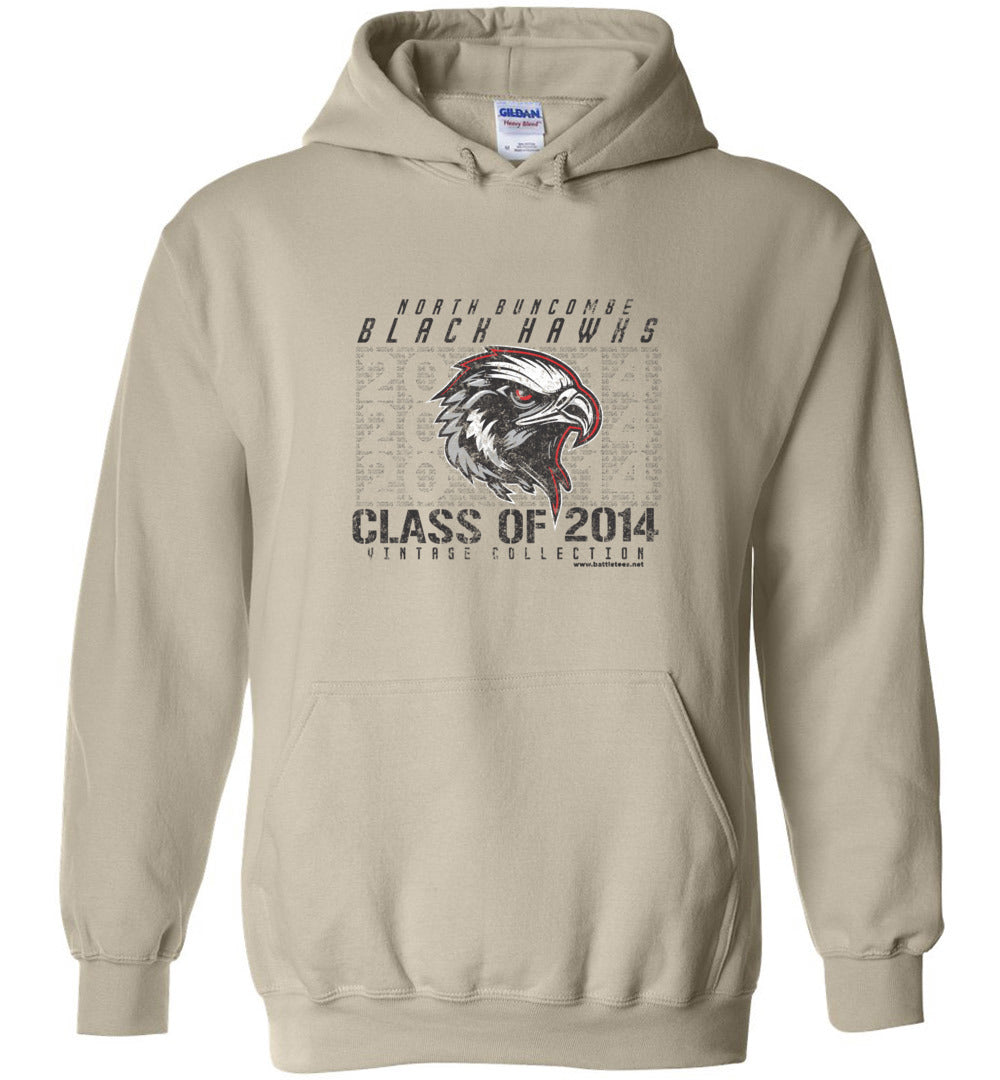 BLACK HAWKS! - Vintage 2014 Reunion Gear - Concept 001 Heavy Blend Hoodie, Modern Sports Logo