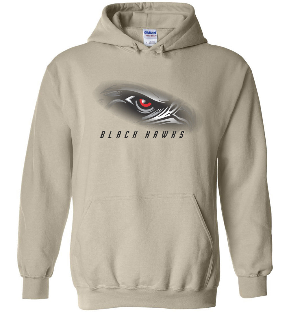 BLACK HAWKS! - Type 1 Heavy Blend Hoodie, Modern Sports Logo