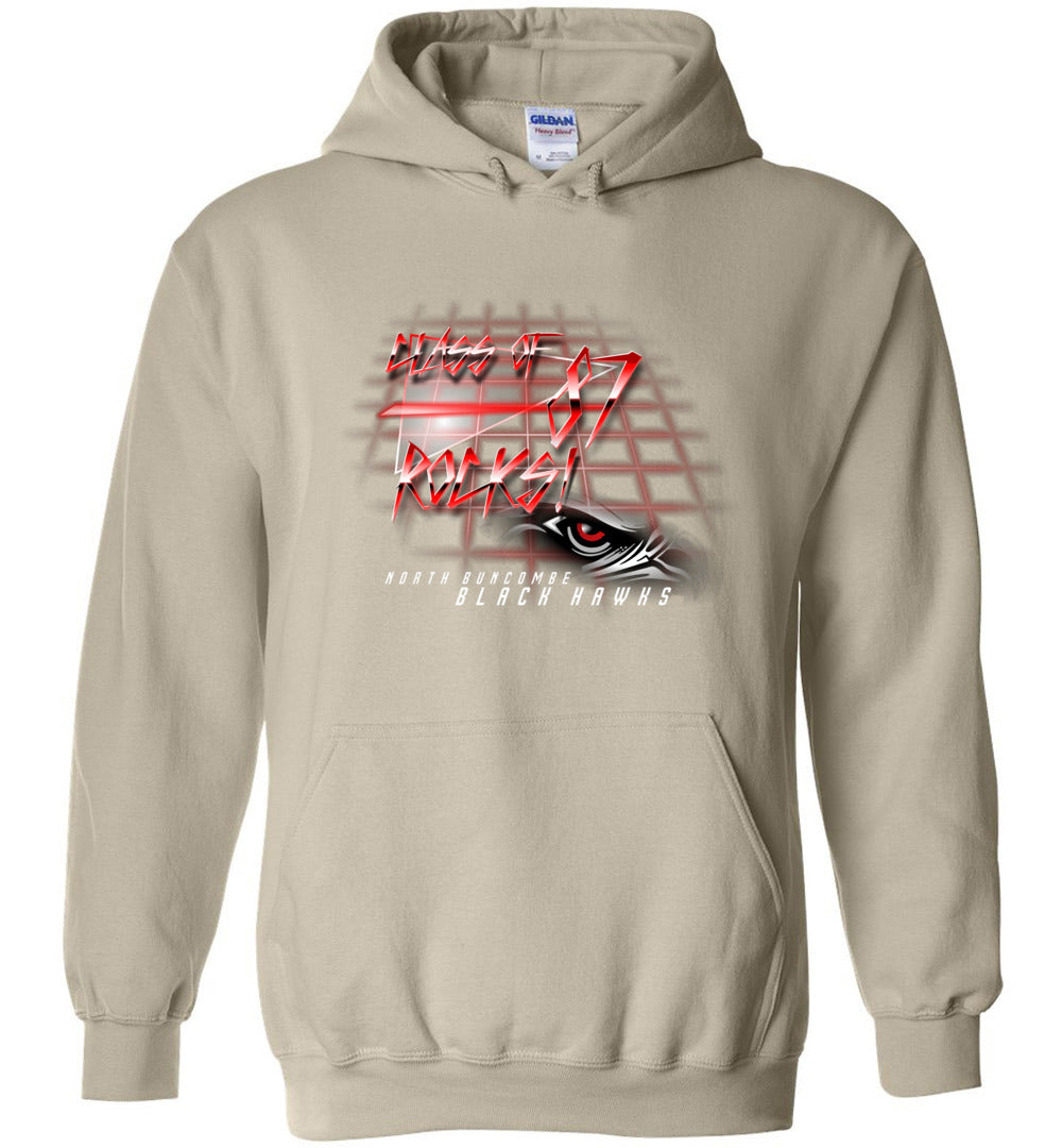 BLACK HAWKS! - Vintage 1987 Reunion Gear - Concept 001 Heavy Blend Hoodie, Modern Sports Logo
