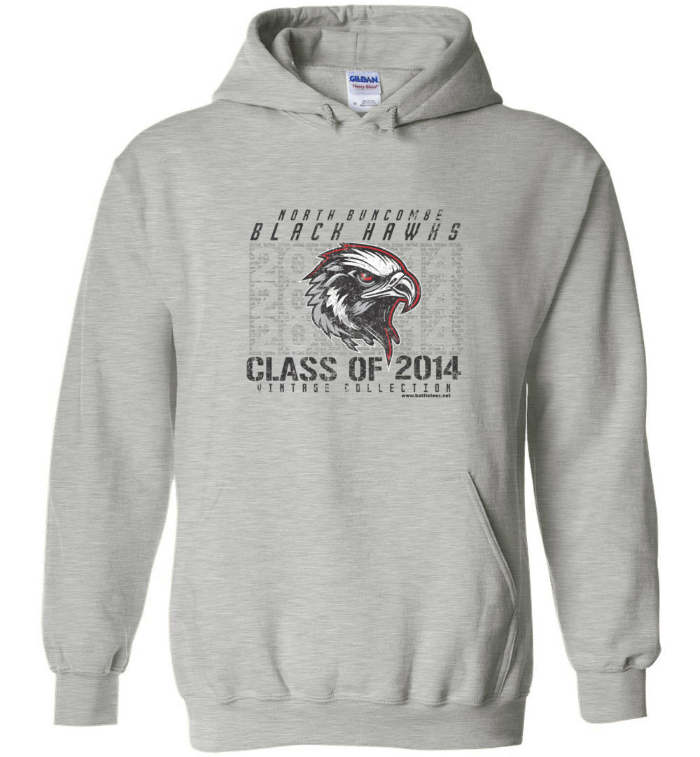 BLACK HAWKS! - Vintage 2014 Reunion Gear - Concept 001 Heavy Blend Hoodie, Modern Sports Logo