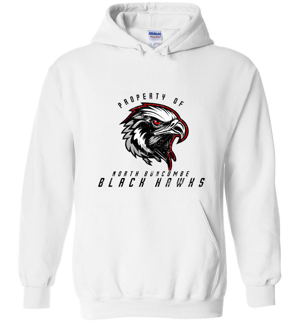 BLACK HAWKS! - Type 8 Heavy Blend Hoodie, Modern Sports Logo