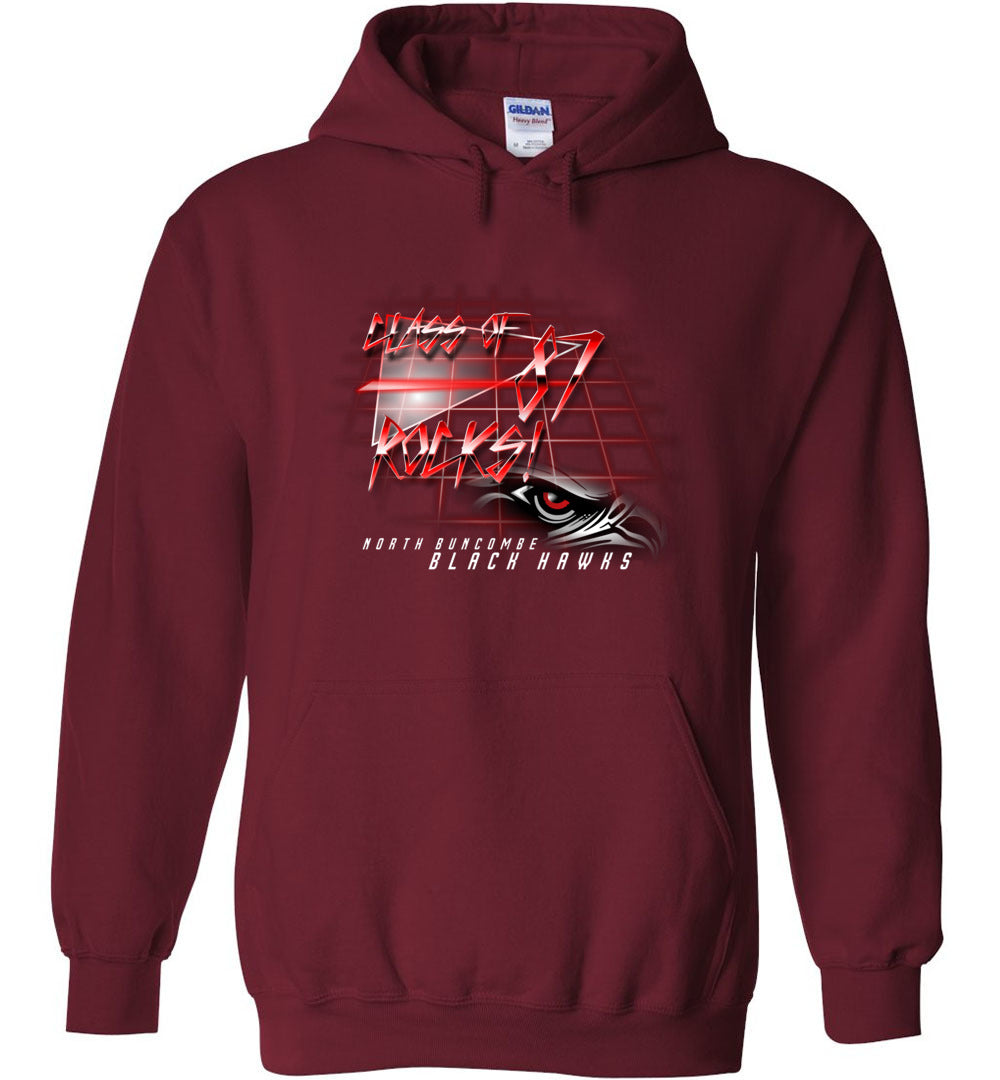 BLACK HAWKS! - Vintage 1987 Reunion Gear - Concept 001 Heavy Blend Hoodie, Modern Sports Logo