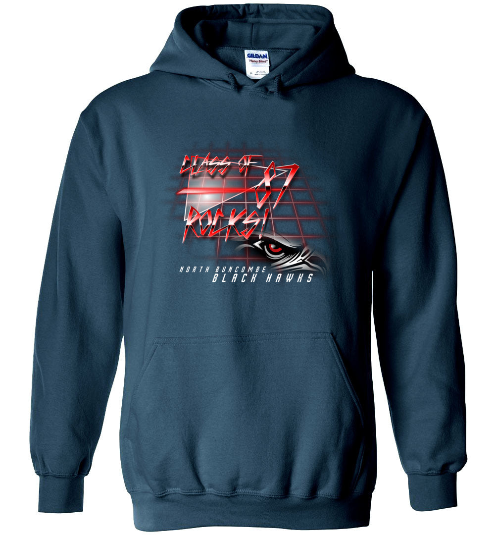 BLACK HAWKS! - Vintage 1987 Reunion Gear - Concept 001 Heavy Blend Hoodie, Modern Sports Logo