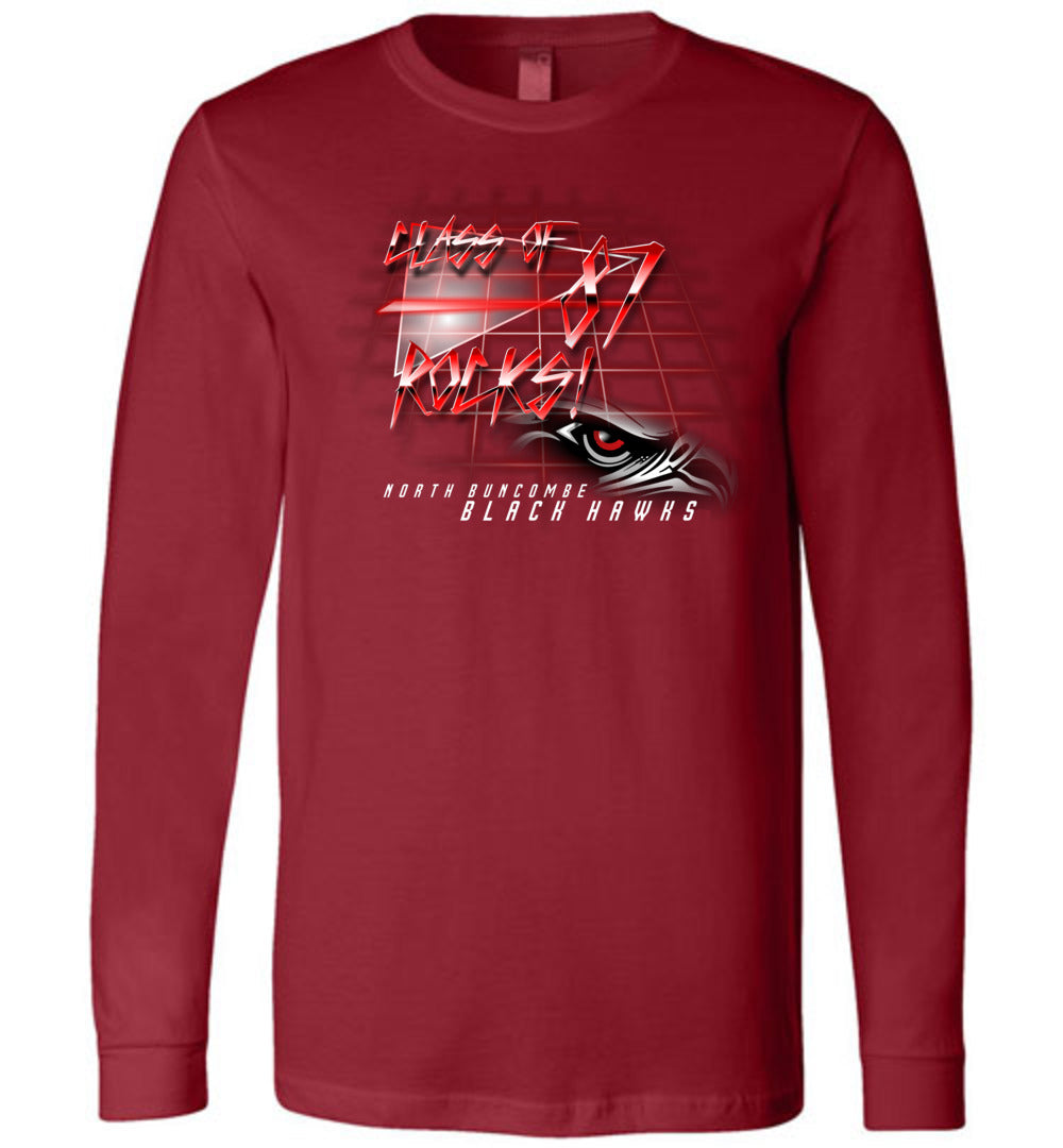 BLACK HAWKS! - Vintage 1987 Reunion Gear - Concept 001 Long Sleeve Unisex, Modern Sports Logo