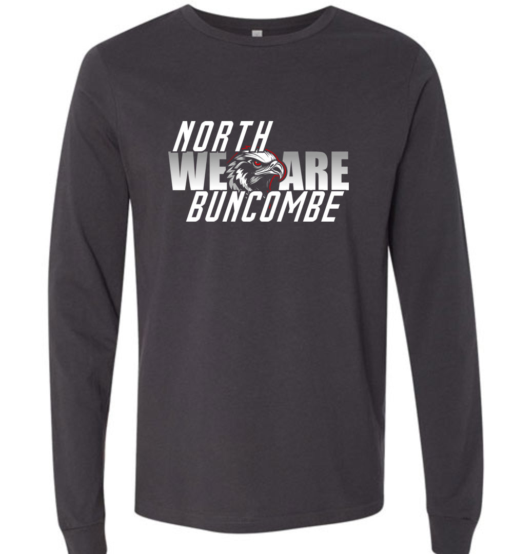 WE ARE NORTH BUNCOMBE! - Official Black Hawks Long Sleeve! (Dark fabric)