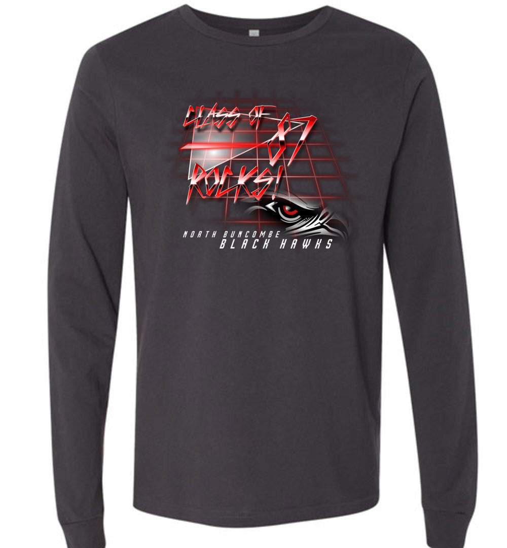BLACK HAWKS! - Vintage 1987 Reunion Gear - Concept 001 Long Sleeve Unisex, Modern Sports Logo