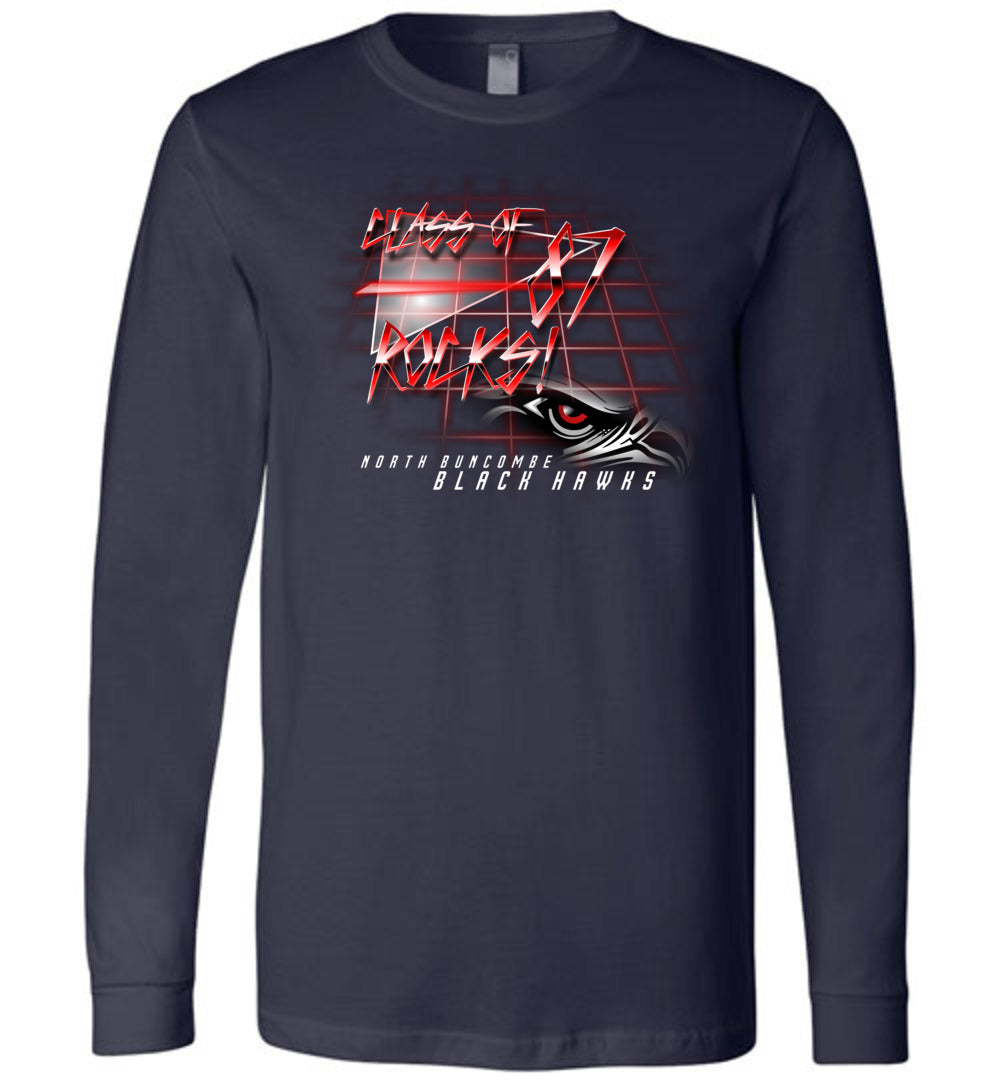 BLACK HAWKS! - Vintage 1987 Reunion Gear - Concept 001 Long Sleeve Unisex, Modern Sports Logo
