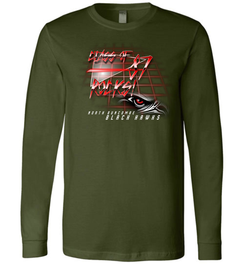 BLACK HAWKS! - Vintage 1987 Reunion Gear - Concept 001 Long Sleeve Unisex, Modern Sports Logo