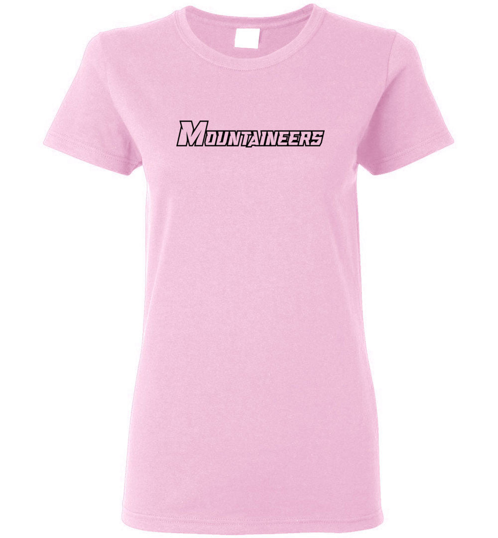 GO MOUNTAINEERS!! - Ladies short sleeve tee with modern sports logo