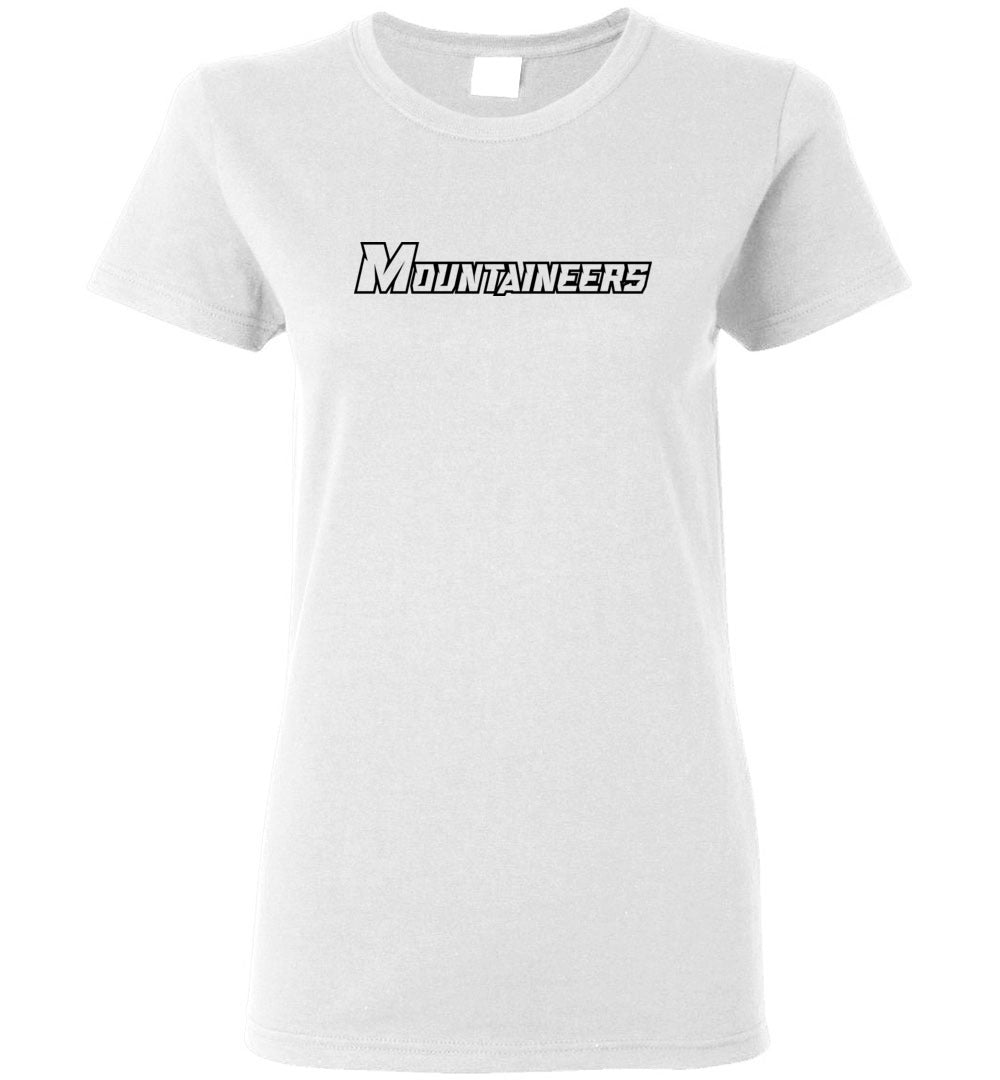 GO MOUNTAINEERS!! - Ladies short sleeve tee with modern sports logo