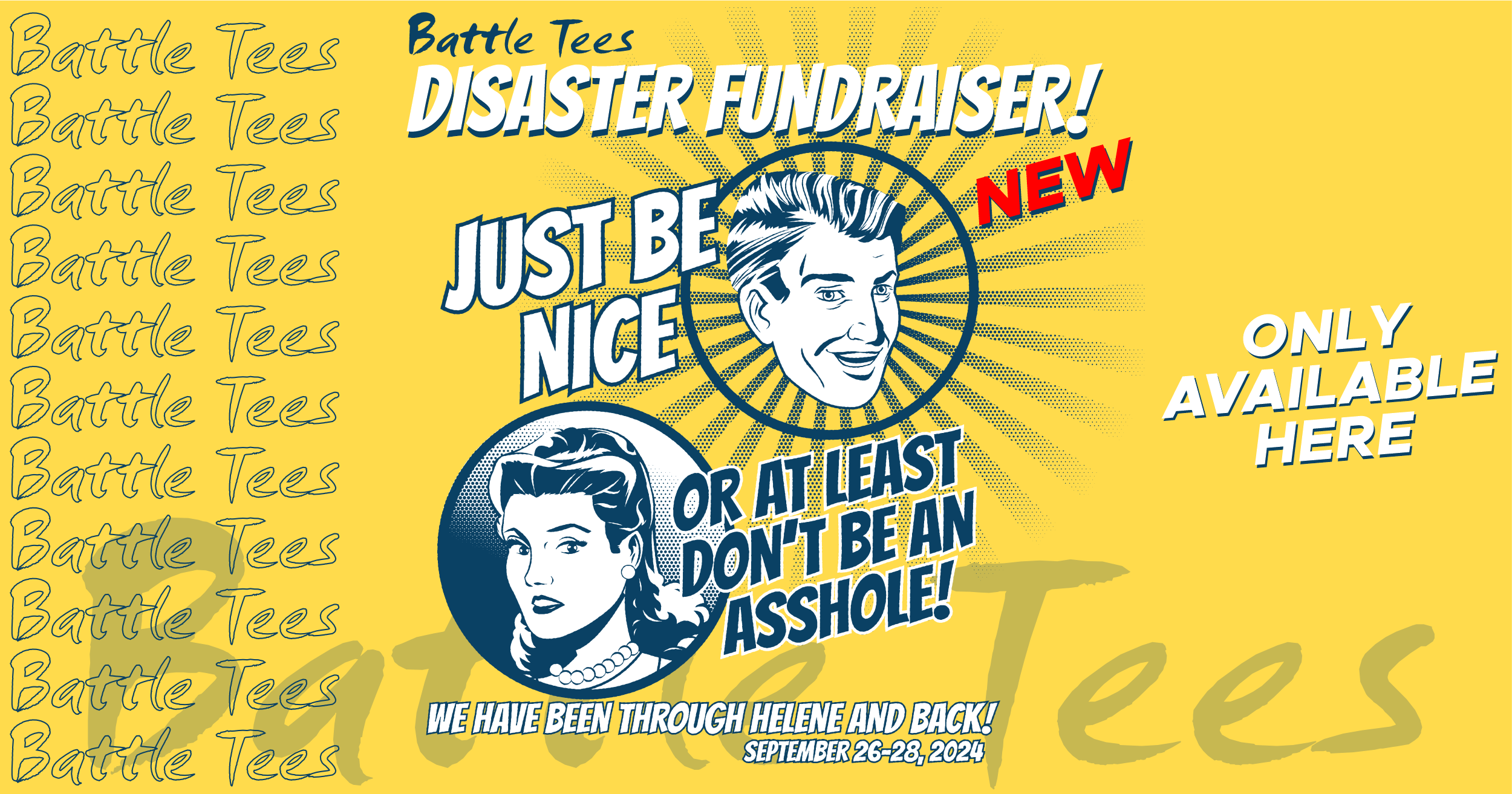 JUST BE NICE!  Hurricane Helene Disaster Fundraiser!