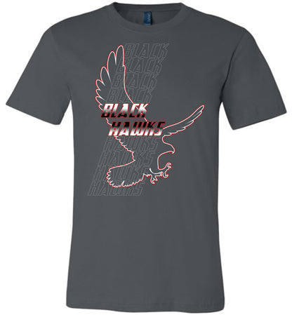 BLACK HAWKS! - Official Gear - Type 7 Short Sleeve Unisex, Modern Sports Logo