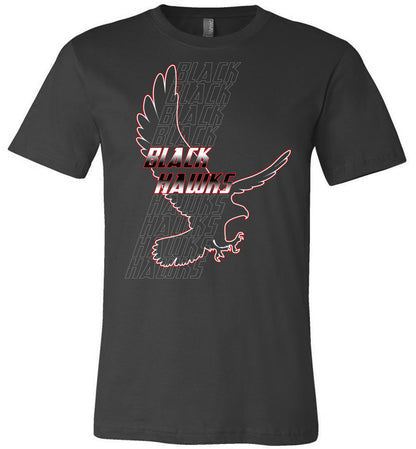 BLACK HAWKS! - Official Gear - Type 7 Short Sleeve Unisex, Modern Sports Logo