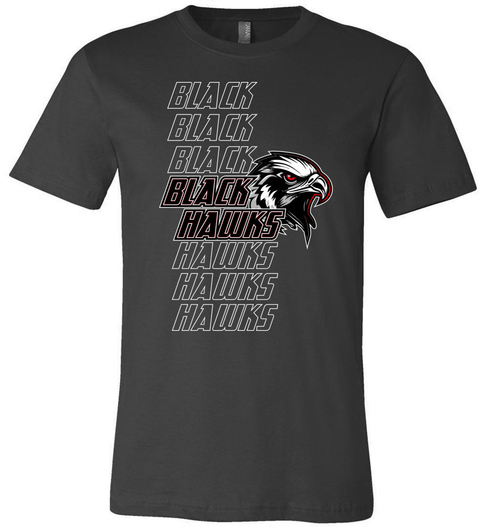 BLACK HAWKS! - Official Gear - Type 17 Short Sleeve Unisex, Modern Sports Logo