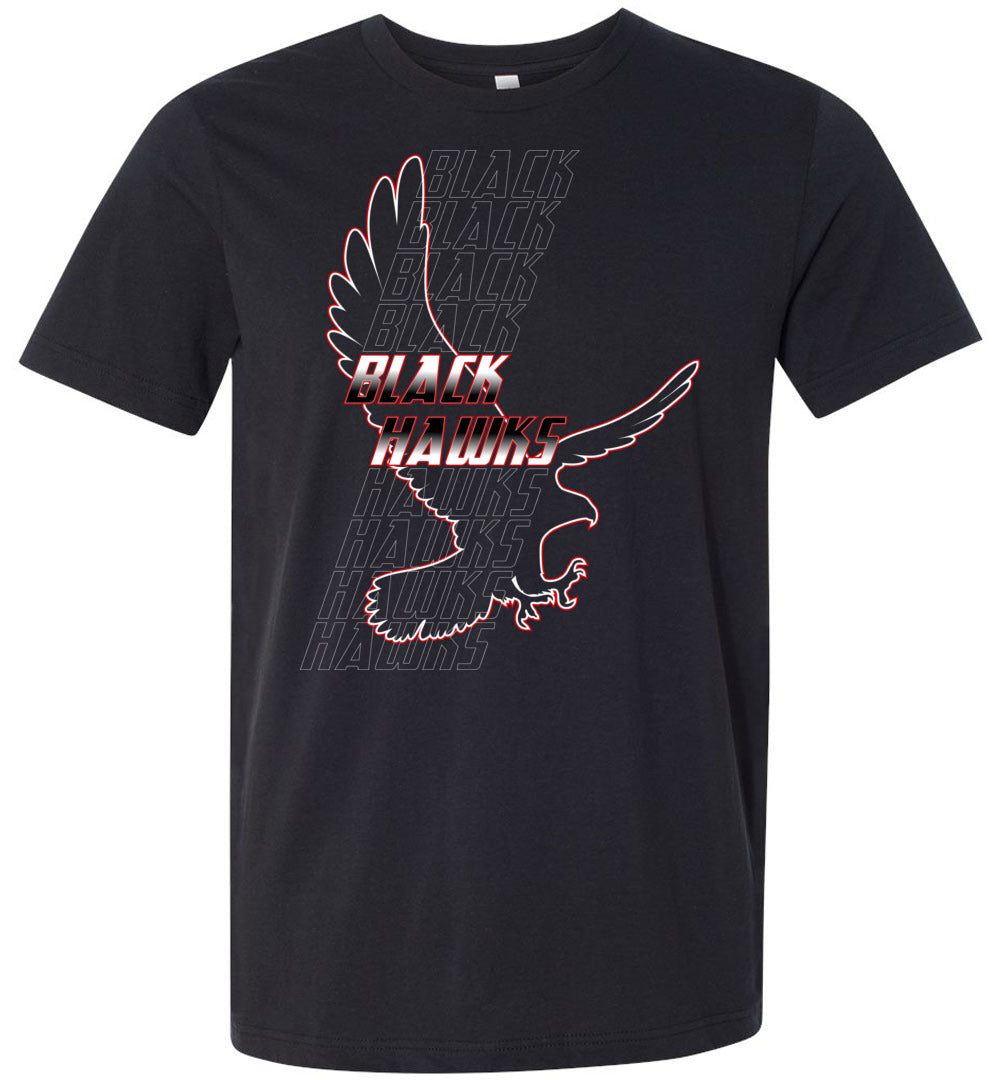 BLACK HAWKS! - Official Gear - Type 7 Short Sleeve Unisex, Modern Sports Logo