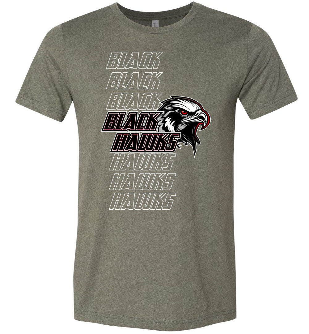 BLACK HAWKS! - Official Gear - Type 17 Short Sleeve Unisex, Modern Sports Logo