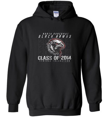 BLACK HAWKS! - Vintage 2014 Reunion Gear - Concept 001 Heavy Blend Hoodie, Modern Sports Logo