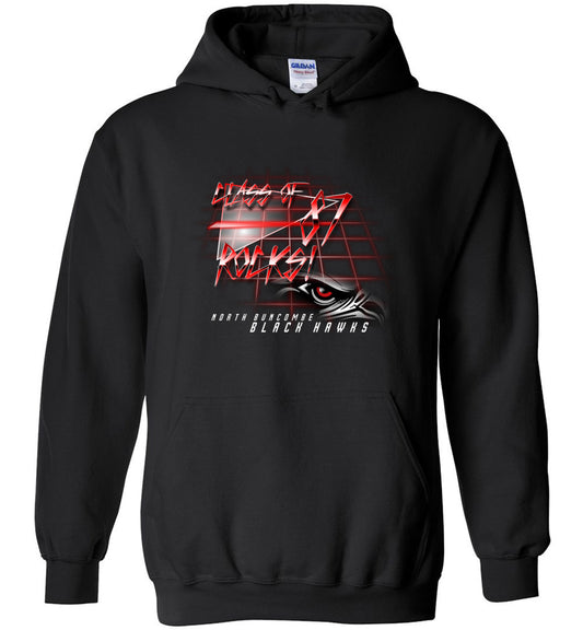 BLACK HAWKS! - Vintage 1987 Reunion Gear - Concept 001 Heavy Blend Hoodie, Modern Sports Logo