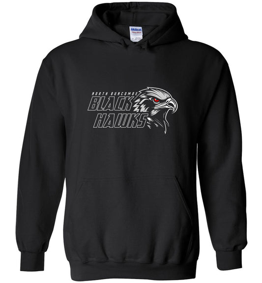 BLACK HAWKS! - Type 11 Heavy Blend Hoodie, Modern Sports Logo