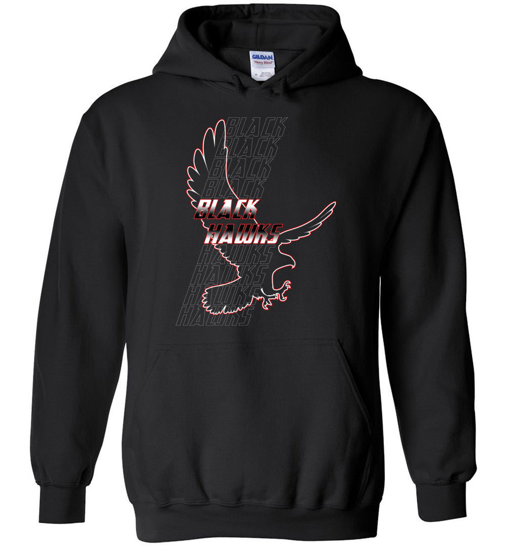 BLACK HAWKS! - Type 7 Heavy Blend Hoodie, Modern Sports Logo