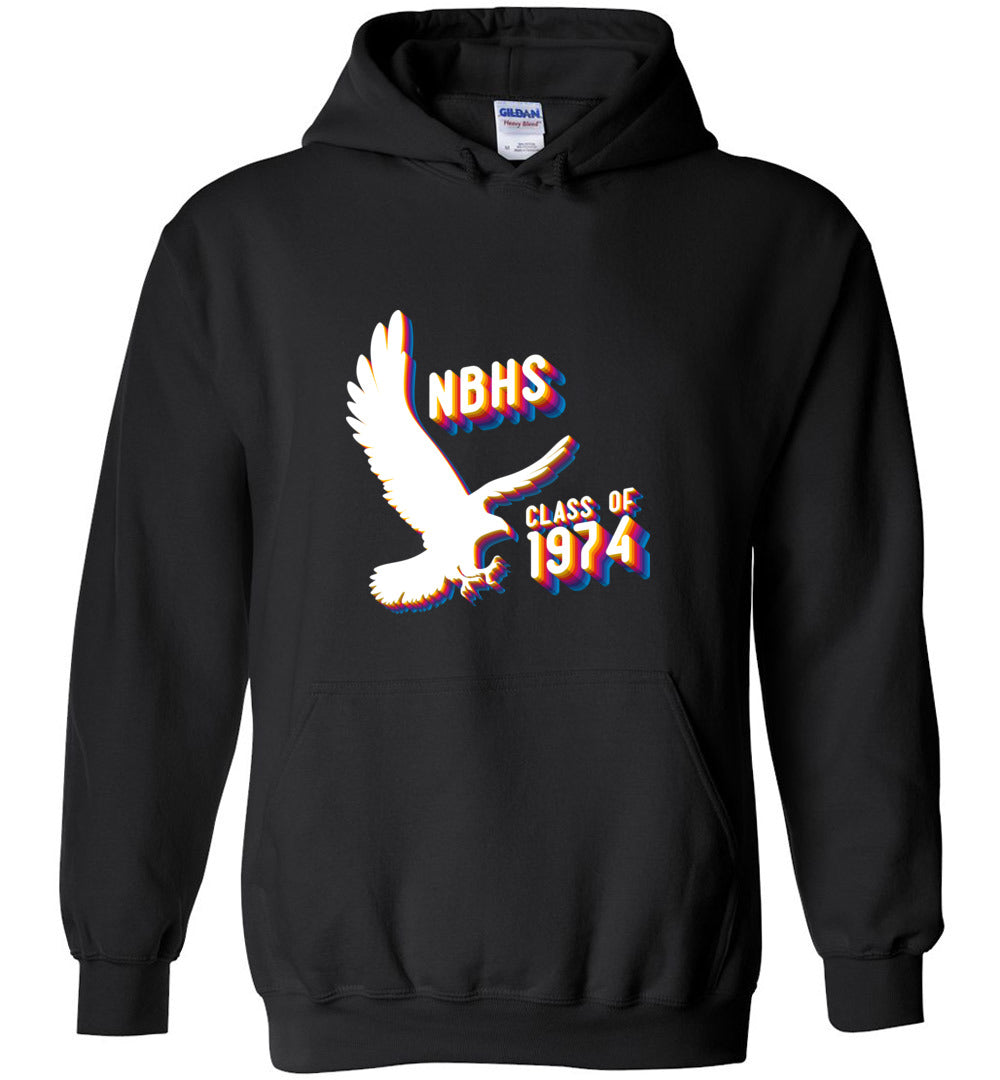 BLACK HAWKS! - Vintage 1974 Reunion Gear - Concept 001 Heavy Blend Hoodie, Modern Sports Logo