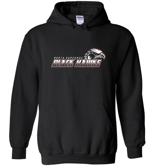 BLACK HAWKS! - Type 2 Heavy Blend Hoodie, Modern Sports Logo