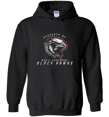 BLACK HAWKS! - Type 8 Heavy Blend Hoodie, Modern Sports Logo