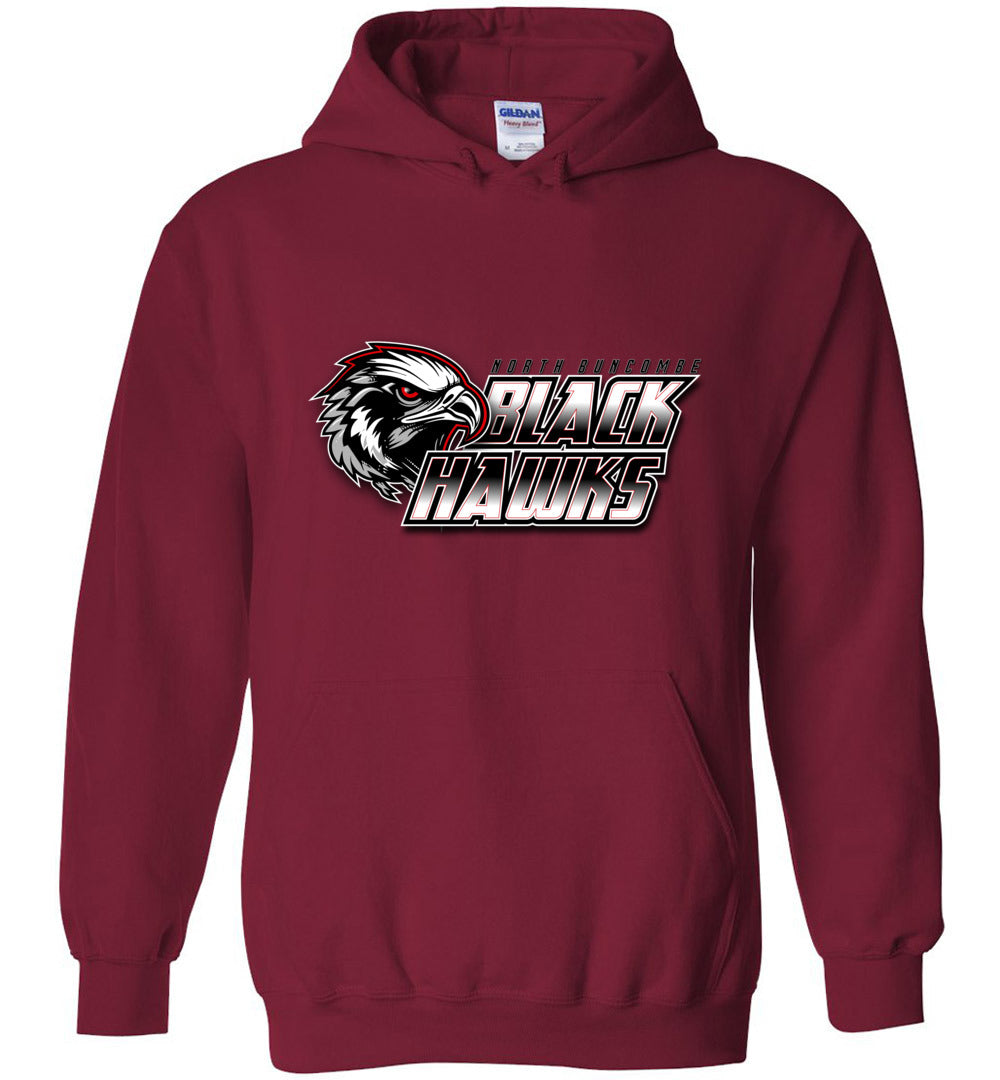 BLACK HAWKS! - Type 10 Heavy Blend Hoodie, Modern Sports Logo