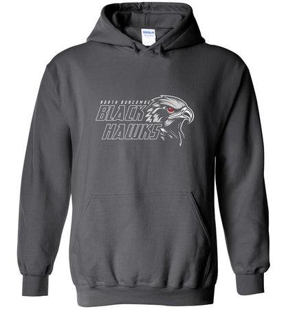 BLACK HAWKS! - Type 11 Heavy Blend Hoodie, Modern Sports Logo