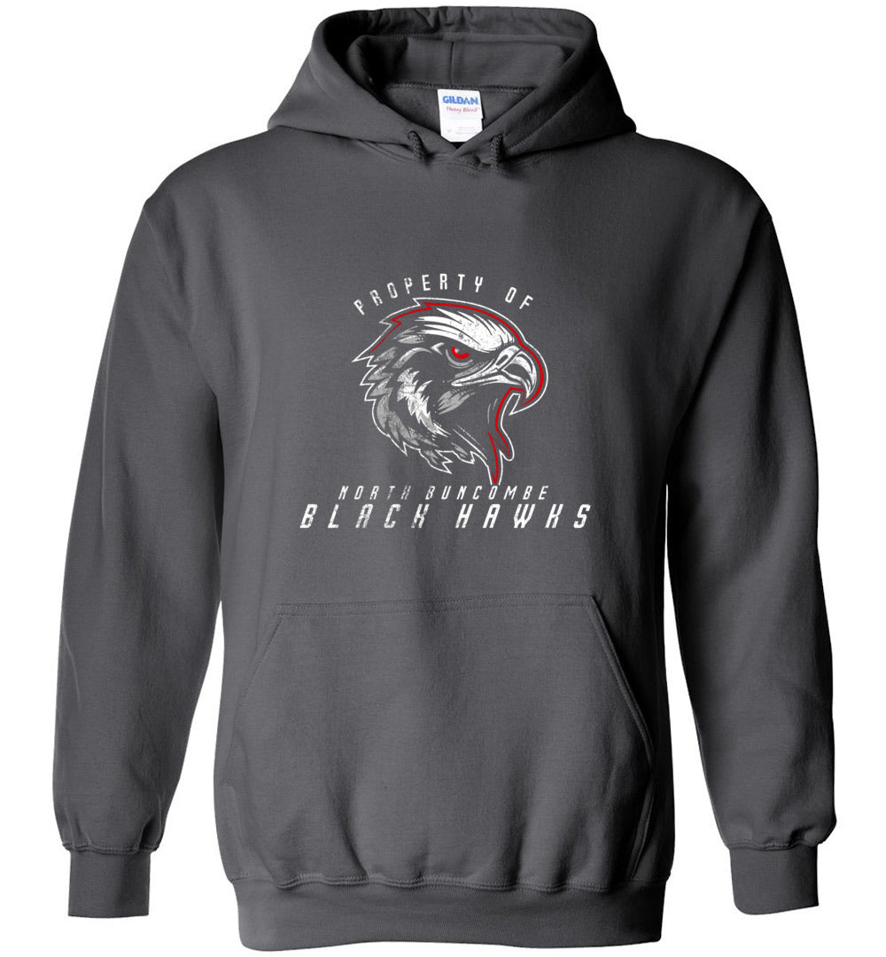 BLACK HAWKS! - Type 8 Heavy Blend Hoodie, Modern Sports Logo