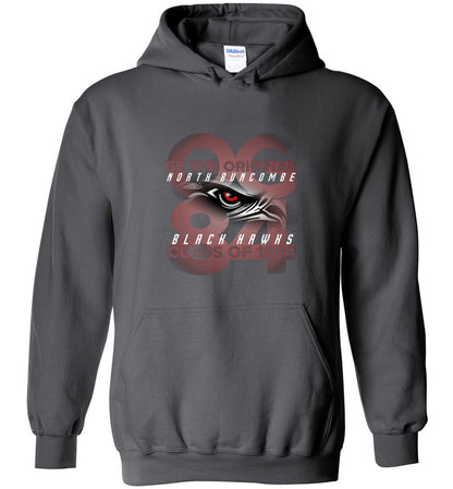 BLACK HAWKS! - Vintage 1984 Reunion Gear - Concept 001 Heavy Blend Hoodie, Modern Sports Logo