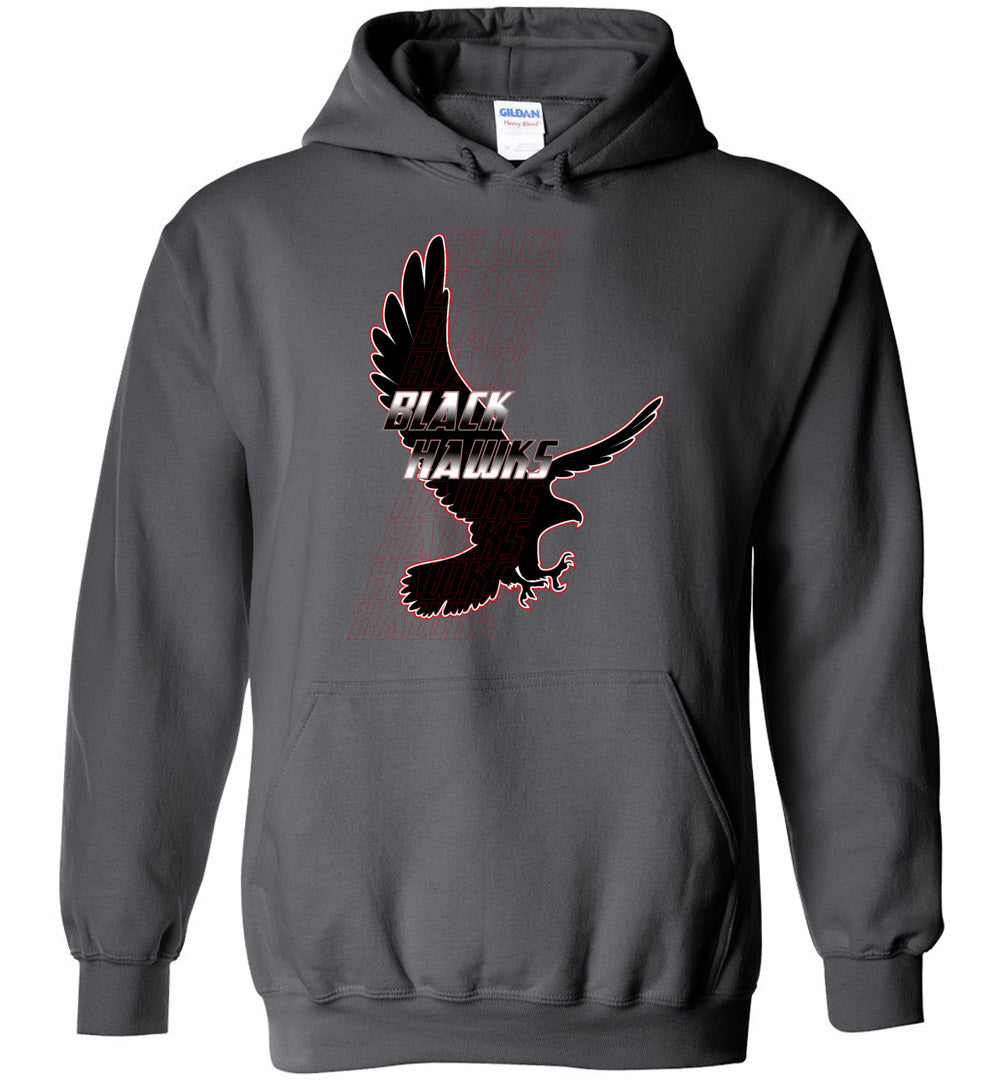 BLACK HAWKS! - Type 7 Heavy Blend Hoodie, Modern Sports Logo