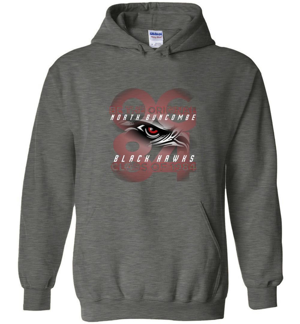 BLACK HAWKS! - Vintage 1984 Reunion Gear - Concept 001 Heavy Blend Hoodie, Modern Sports Logo