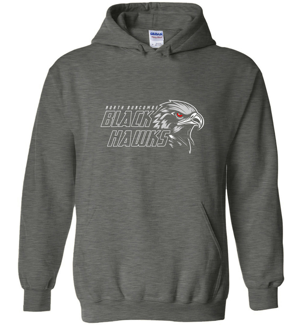 BLACK HAWKS! - Type 11 Heavy Blend Hoodie, Modern Sports Logo