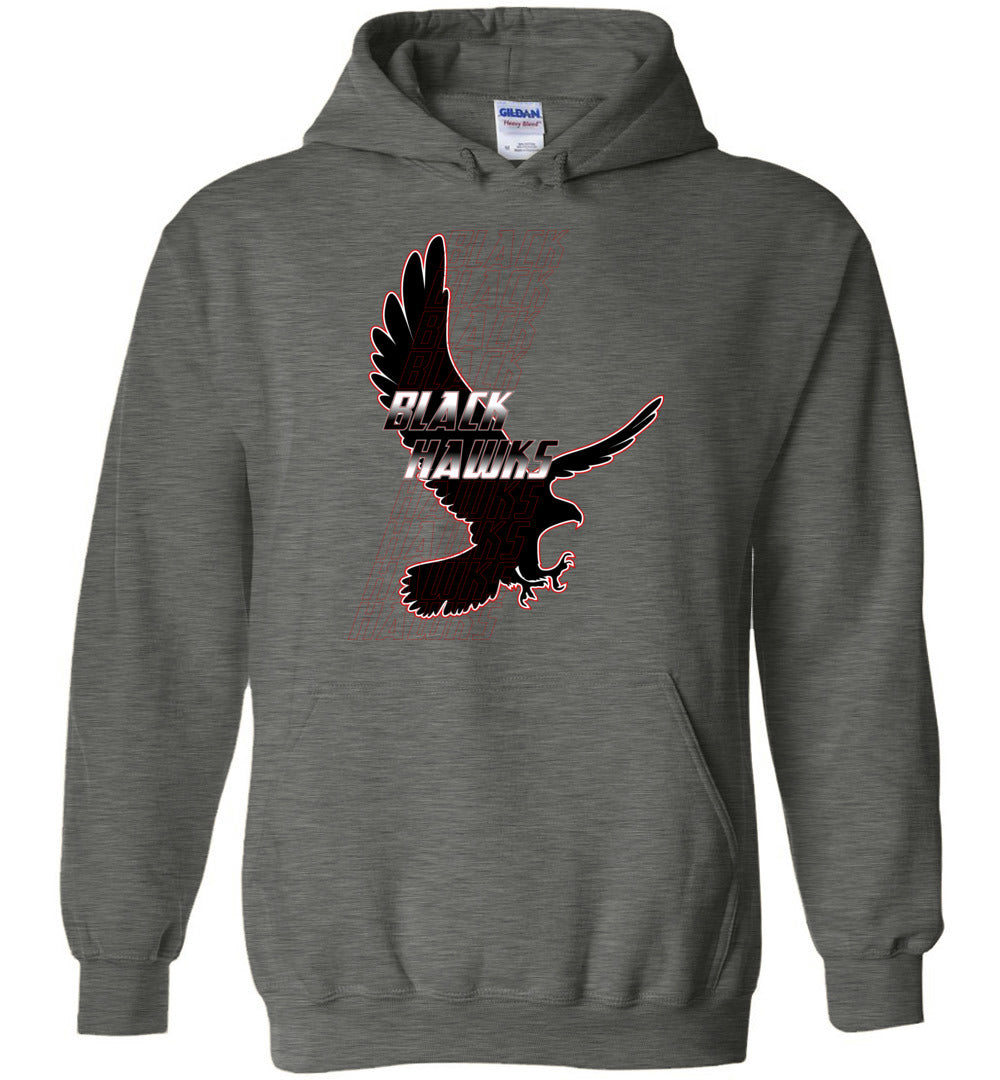 BLACK HAWKS! - Type 7 Heavy Blend Hoodie, Modern Sports Logo