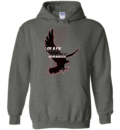 BLACK HAWKS! - Type 7 Heavy Blend Hoodie, Modern Sports Logo