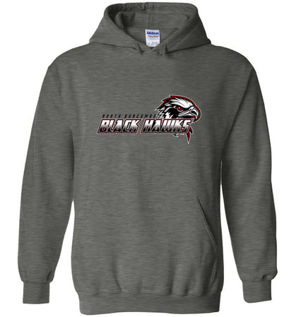 BLACK HAWKS! - Type 2 Heavy Blend Hoodie, Modern Sports Logo